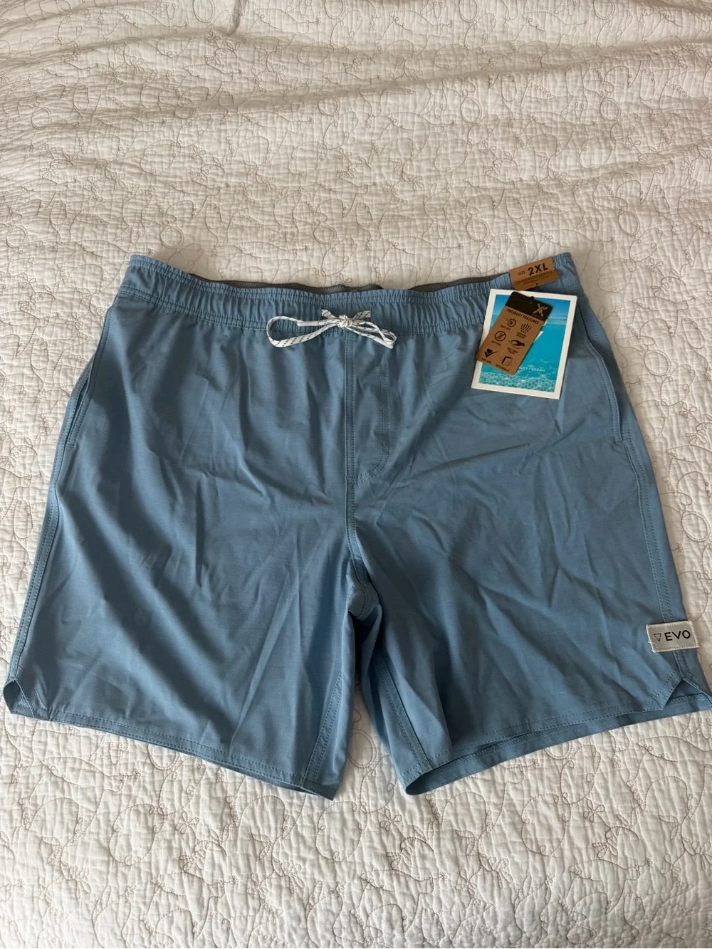 Kanu Surf Men’s Light Blue Swim Hybrids with Drawstring
